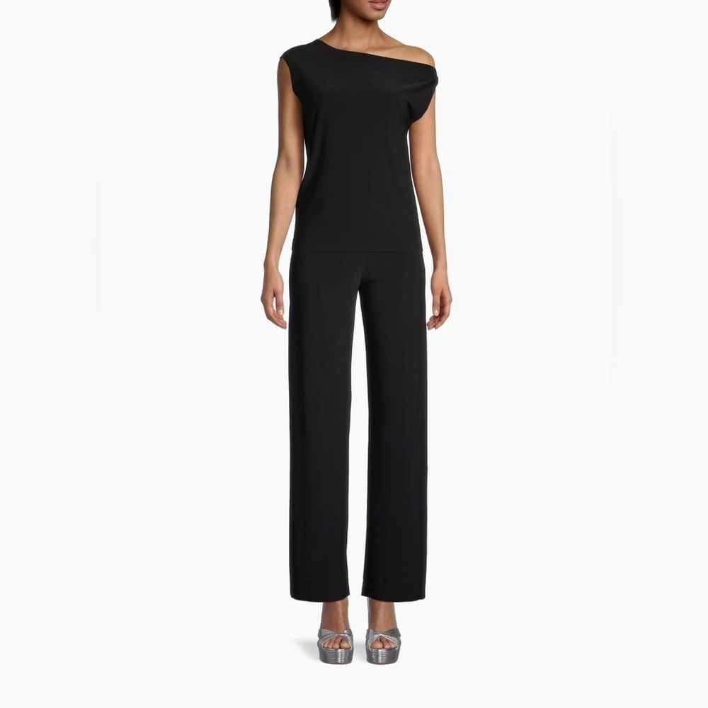 NORMA KAMALI Women's Jersey Straight Leg Pant Black L